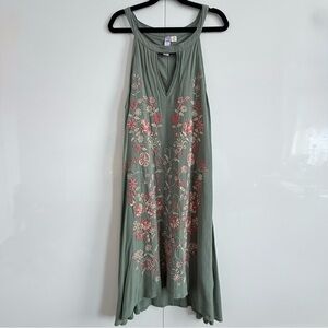 Francesca's Ayla Halter Dress with Embroidered Flowers